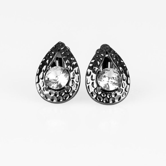 🌸🌸 Clip on Earrings 🌸🌸 Black metallic - Picture 3 of 3